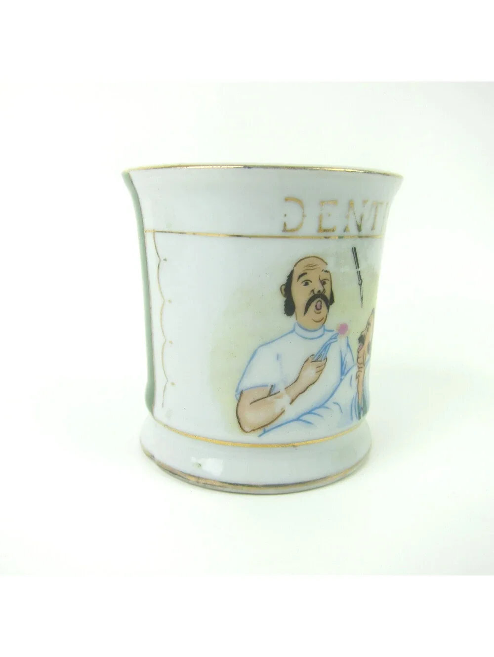 Vintage Napco Porcelain Occupational Shaving Mug Dentist Gold Gilt Accents RARE